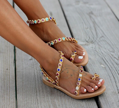 Jewelry Inlaid Transparent Sandals