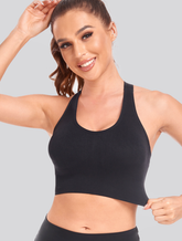 Seamless Sculpt Chevron Ribbed Longline Medium Impact Sports Bra