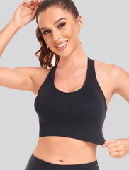 Seamless Sculpt Chevron Ribbed Longline Medium Impact Sports Bra