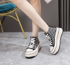 Lace Up Chunky High Top Sneakers