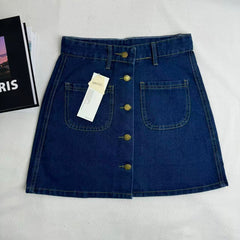 High-Waisted Button-Front Skirt