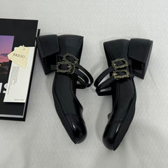 Retro-Style Color-Block Low-Cut Mary Janes