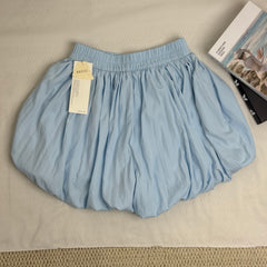 Blue A-Line Puffy Tulip Skort