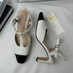 Retro Color-Block Open-Toe Sandals