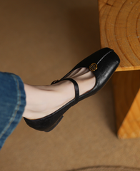Square Toe Block Heels Mary Jane Shoes