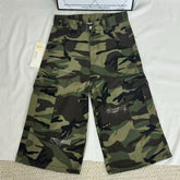 Washed Distressed Camouflage Shorts