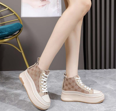 Lace Up Chunky High Top Sneakers
