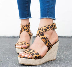 Summer Round Toe High Heel Wedge Casual Ladies Sandals