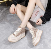 Lace Up Chunky High Top Sneakers