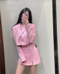 Jacques Tweed Mini Skirt - Pink