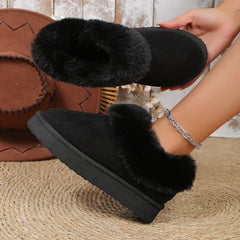 Winter Warm Suede Mules Slippers Slip On Fur Lined Shoes