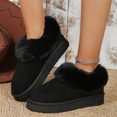 Winter Warm Suede Mules Slippers Slip On Fur Lined Shoes