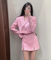 Jacques Tweed Mini Skirt - Pink