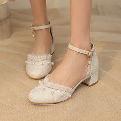 High-Heeled Toe Sandals With Lace Lace Lolita