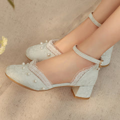 High-Heeled Toe Sandals With Lace Lace Lolita