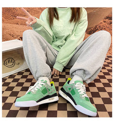 Solid Color Air Cushion Burgundy Sneakers