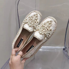 Colorful Rhinestone Fisherman Espadrilles Flats