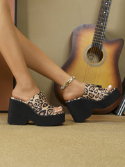 Print Heeled Sandals