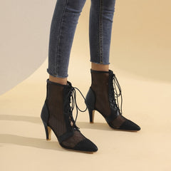 High Heels With LACES In Front Of The Shoe Net