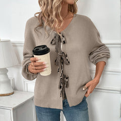 Cardigan with Heart-Shaped V-Neck Back