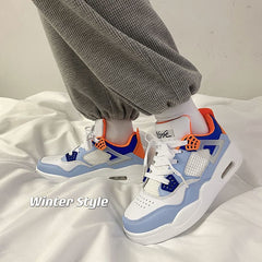 Solid Color Air Cushion Burgundy Sneakers