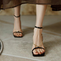 Classic Leather Buckle Stiletto Heels