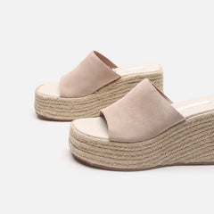 Daily Faux Suede Espadrille Flatform Sandals