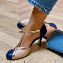 High-Heeled Color-Block Open-Toe Sandals