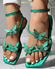 Button Summer Sandals