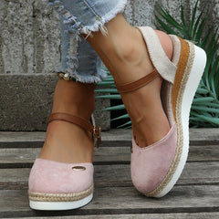 Casual Round Toe Platform Buckles Sandals