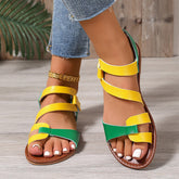 Color Leather Daily Summer Sandals