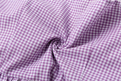 Jenissa Cotton Gingham Puff Sleeve Peplum Top - Bubblegum Pink