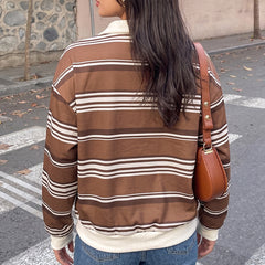 Loose-fit half-placket sweatshirt with a Polo collar