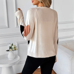 Heart-pattern V-neck cardigan