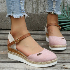 Casual Round Toe Platform Buckles Sandals