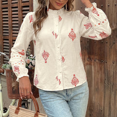 Long-sleeved button-up shirt