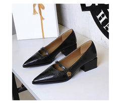 Mary Jane Chunky Heel Pumps