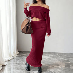 Elegant Vintage-Style Christmas Two-Piece Set