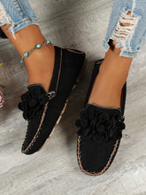 Comfy Slip-On Flower Suede Loafers