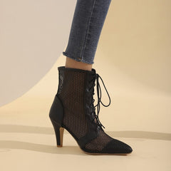 High Heels With LACES In Front Of The Shoe Net