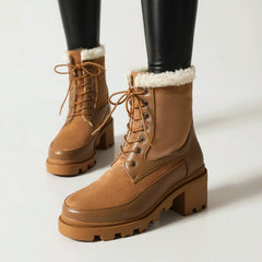 Stitching Warm Thick-Soled Autumn Winter Boots