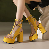 Zipper High Heels Waterproof Platform Transparent