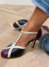 High-Heeled Color-Block Open-Toe Sandals