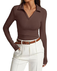 Jareth Cotton Blend Collared Bodysuit - Camel