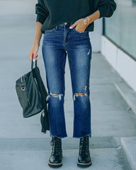 Martha High Rise Stretch Distressed Straight Jeans