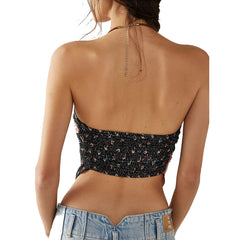 Estella Satin Tie Front Scarf Top