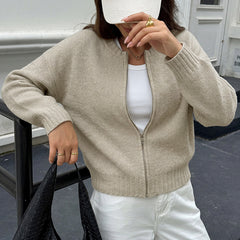 Casual loose-fitting versatile long-sleeved sweater cardigan