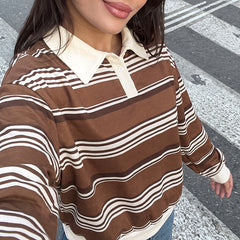 Loose-fit half-placket sweatshirt with a Polo collar