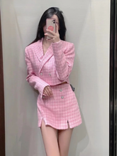 Jacques Tweed Mini Skirt - Pink