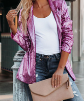 Blazers Fashion Sparkling Lapel Long Sleeve Blazer